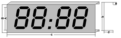 anzeigesysteme.de - Maße Zeit- Temperaturanzeigen LCD